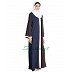Front open abaya- Brown-Blue Front open abaya- Brown-Blue